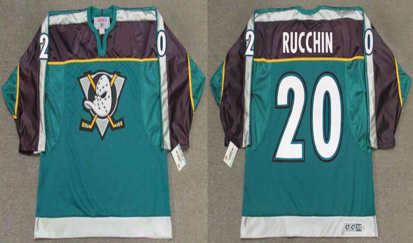 2019 Men Anaheim Ducks #20 Rucchin green CCM NHL jerseys